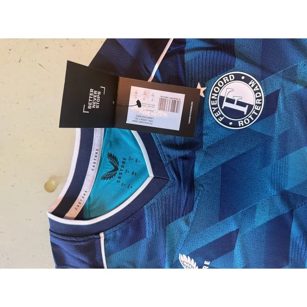 Castore Feyenoord Rotterdam Away Pro Jersey Mens S Blue Player Issue Unsponsored